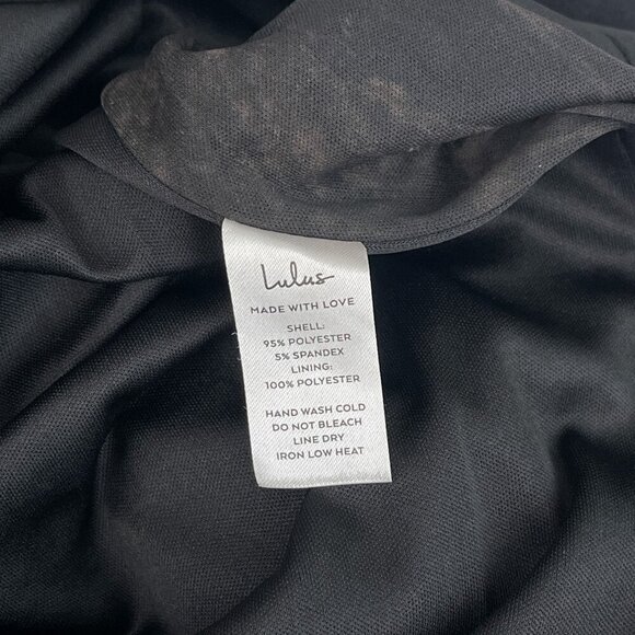 Lulus Womens Maxi Dress High Split Ruffle Side Back Zipper Strapless Black L - Picture 9 of 13